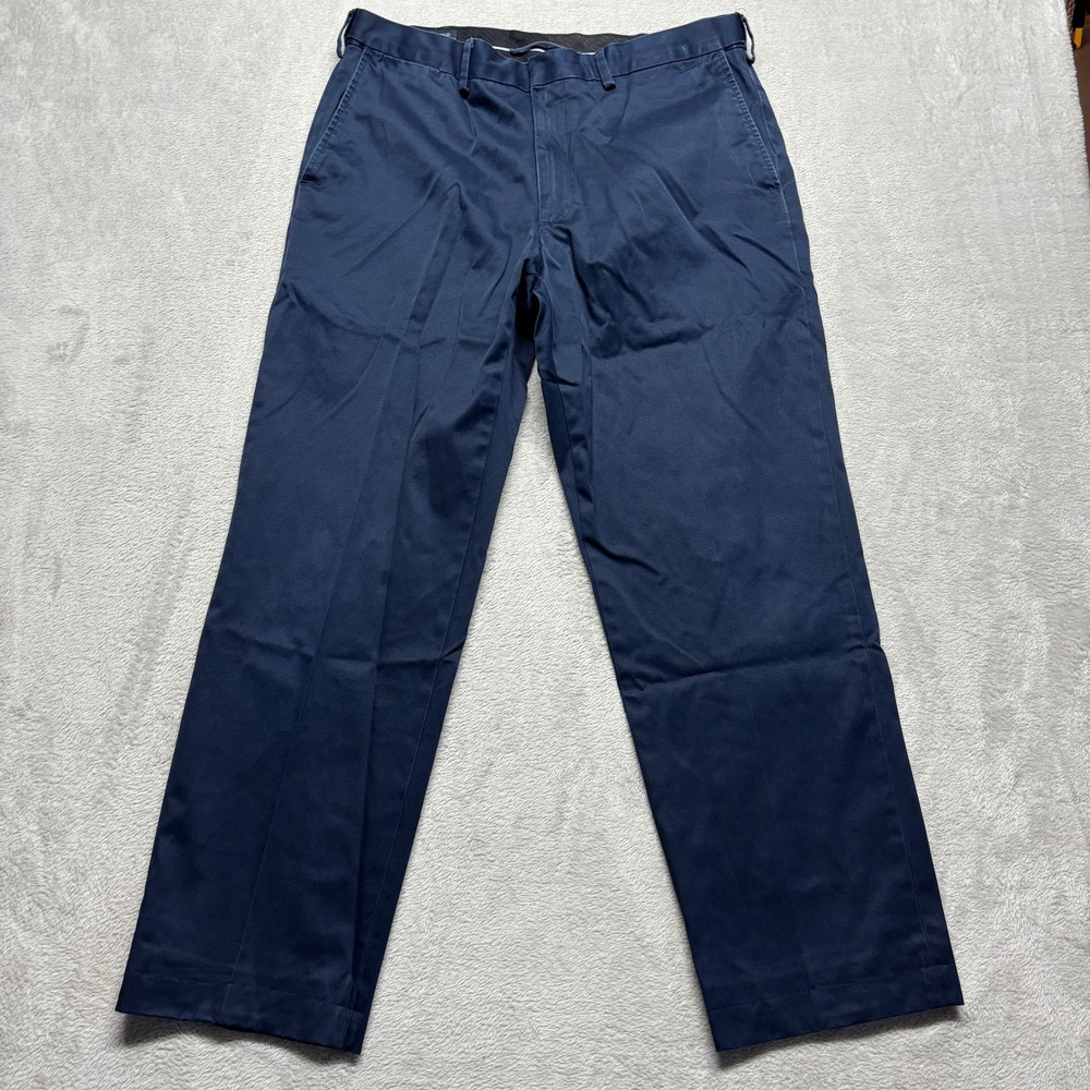Lands‎ End Traditional Fit Chino Dress Pants Navy Blue Mens 36 x 29 Cotton Twill